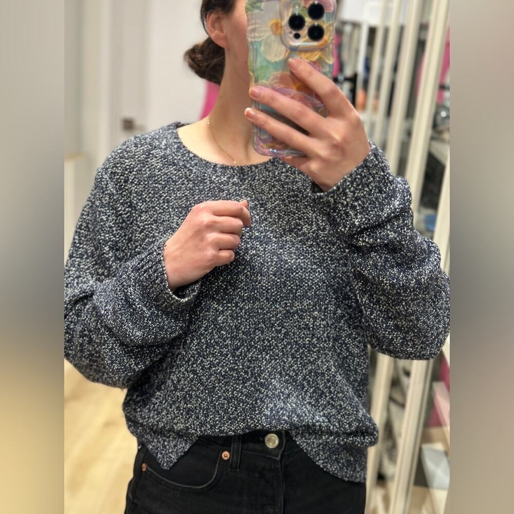 Lou & Grey metallic thread knit sweater. Size L.